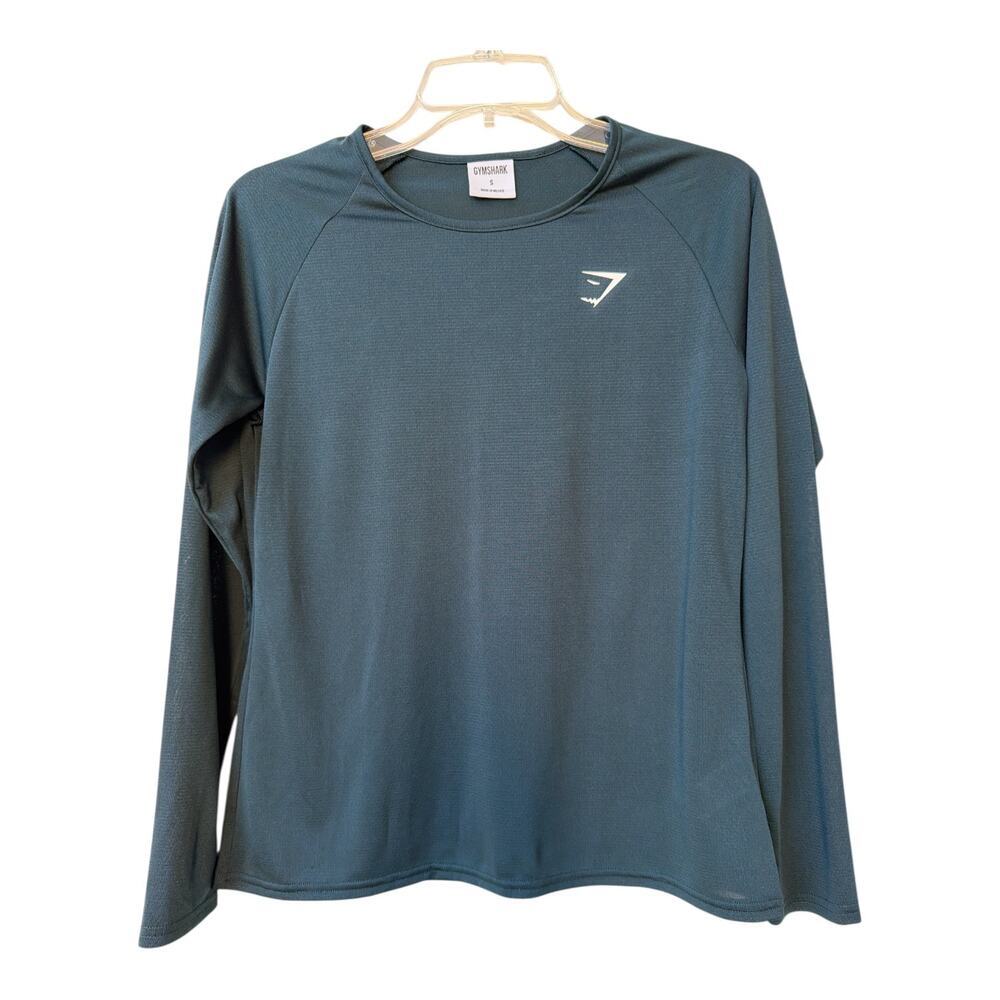 Gymshark Men’s Long Sleeve Training Shirt Size S Green Excellent - Picture 8 of 8